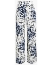 Diane von Furstenberg - Adelaide Printed Crepe Wide-leg Pants - Lyst