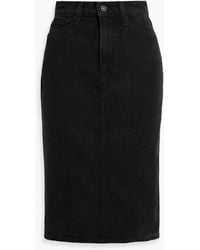 PAIGE - Siren Denim Midi Skirt - Lyst