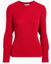 RED Valentino - Ruffled Ribbed Cotton Sweater - Lyst