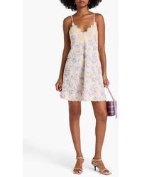 Zimmermann Cascadian Lace Mini Dress in White | Lyst Zimmermann Cascadian Lace Mini Dress in White | Lyst