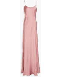 Victoria Beckham - Satin-crepe Maxi Slip Dress - Lyst