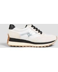 Veronica Beard - Valentina Leather And Suede Sneakers - Lyst