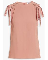 RED Valentino - Lace-up Crepe Top - Lyst