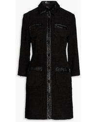 Maje - Rinili hemdkleid aus bouclé-tweed aus einer baumwollmischung in minilänge - Lyst