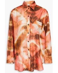 Zimmermann - Oversized Tie-dyed Silk-satin Shirt - Lyst