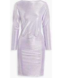 Maje - Metallic Printed Ribbed Jersey Mini Dress - Lyst