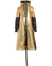 Just Cavalli Metallic Quilted Shell Hooded Down Coat