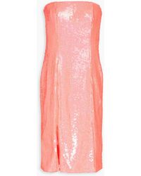 Aidan Mattox - Strapless Sequin-embellished Jersey Mini Dress - Lyst