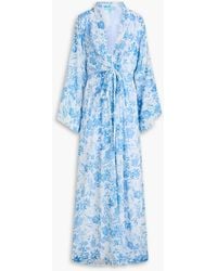 Melissa Odabash - Wisdom Tie-Detailed Floral-Print Georgette Maxi Dress - Lyst