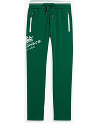 Dolce & Gabbana - Printed French Cotton-blend Terry Sweatpants - Lyst