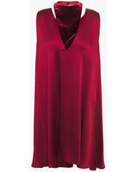 Valentino Garavani - Cutout Velvet-paneled Satin Mini Dress - Lyst