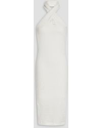 Enza Costa - Cutout Ribbed Cotton-blend Jersey Halterneck Midi Dress - Lyst