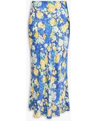 Claudie Pierlot - Floral-print Satin Midi Skirt - Lyst