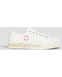 Sandro - Logo-print Leather Sneakers - Lyst