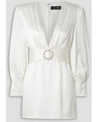 retroféte - Nicole minikleid aus stretch-seidensatin mit kristallen - Lyst