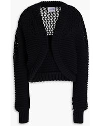 Hayley Menzies - Cropped Fringed Open-knit Cotton-blend Cardigan - Lyst