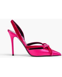 Tom Ford - 105 Bow-Detailed Satin And Velvet Slingback Pumps - Lyst
