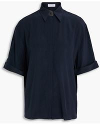 Brunello Cucinelli - Bead-Embellished Silk Crepe De Chine Shirt - Lyst