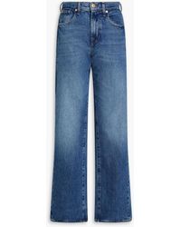 7 For All Mankind - Tess Faded High-rise Straight-leg Jeans - Lyst