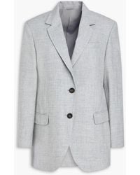 Brunello Cucinelli - Bead-Embellished Double-Breasted Linen And Wool-Blend Blazer - Lyst