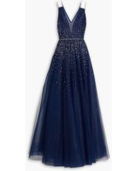 Jenny Packham - Crystal-embellished Glittered Tulle Gown - Lyst
