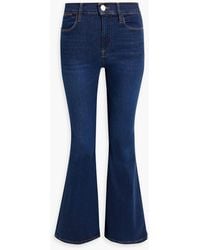 FRAME - Le Pixie Sylvie Cropped High-rise Flared Jeans - Lyst