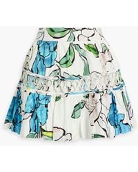 Aje. - Holly Floral-print Cotton-poplin Mini Skirt - Lyst