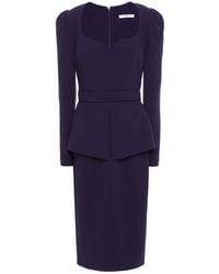 Safiyaa - Midikleid aus stretch-crêpe mit schößchen - Lyst