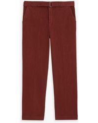 Officine Generale - Belted Cotton-Blend Twill Pants - Lyst