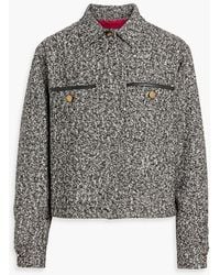 Max Mara - Demien Leather-Trimmed Wool-Blend Tweed Jacket - Lyst