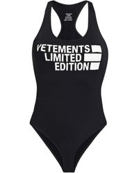Vetements Printed Swimsuit - Black