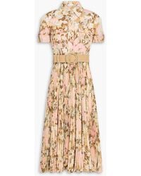 Zimmermann - Belted Floral-Print Woven Midi Shirt Dress - Lyst