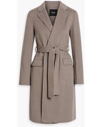 Theory - Belted Wool And Cashmere-Blend Felt Coat - Lyst