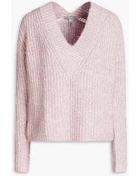 Autumn Cashmere - Tweedy Ribbed Cotton-blend Sweater - Lyst