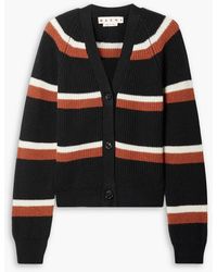 Marni - Striped Ribbed Wool Cardigan - Lyst