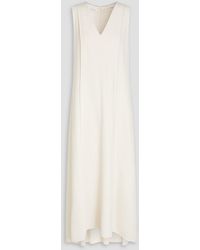 Brunello Cucinelli - Bead-embellished Pleated Crepe Maxi Dress - Lyst