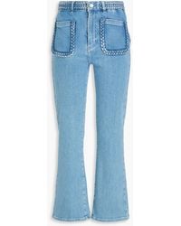 Maje - Braided High-Rise Bootcut Jeans - Lyst