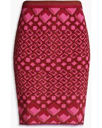 Diane von Furstenberg - Metallic Jacquard-knit Mini Pencil Skirt - Lyst