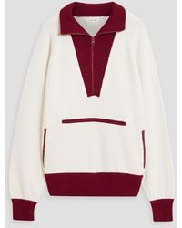 FRAME - Two-tone Wool-blend Half-zip Sweater - Lyst