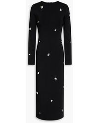 David Koma - Crystal-Embellished Ribbed-Knit Midi Dress - Lyst