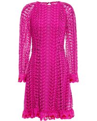 Temperley London Sunbird Guipure Lace Mini Dress - Pink