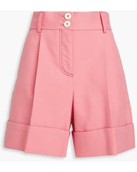 See By Chloé - Pleated Cotton-blend Twill Shorts - Lyst