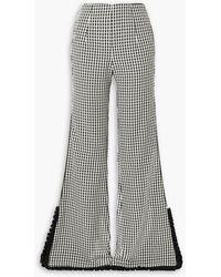 Markarian - Jo Ruffled Gingham Wool-blend Flared Pants - Lyst