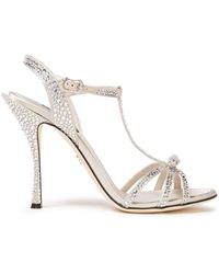 Dolce & Gabbana - Crystal-embellished Satin Sandals - Lyst