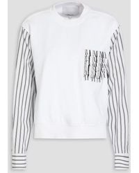 3.1 Phillip Lim - Striped French Cotton-terry And Poplin Top - Lyst
