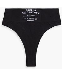 Stella McCartney - Printed Stretch Cotton-blend Jersey High-rise Thong - Lyst