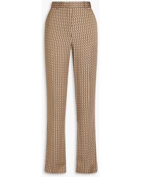 Victoria Beckham - Logo-print Twill Straight-leg Pants - Lyst