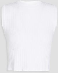 RE/DONE - Cropped Ribbed Hemp-blend Jersey Tank - Lyst