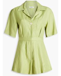 Sandro - Pleated Twill Playsuit - Lyst