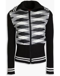 Missoni - Space-dyed Crochet And Ribbed-knit Zip-through Sweater - Lyst